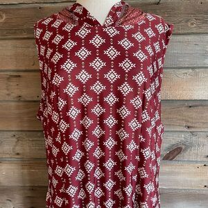 Ice Silk Hooded Sleeveless Dress Size 3XL EUC